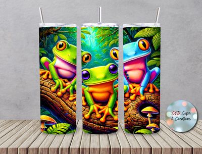 Frog Trio on Branch