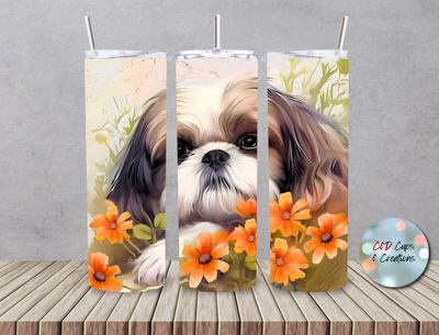 Digital Shih Tzu Flowers