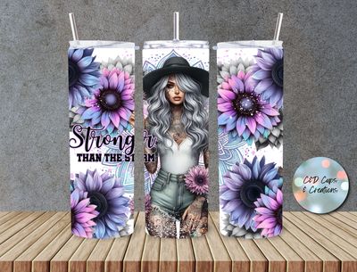 Stronger Than The Storm Flowers Tatoo Woman