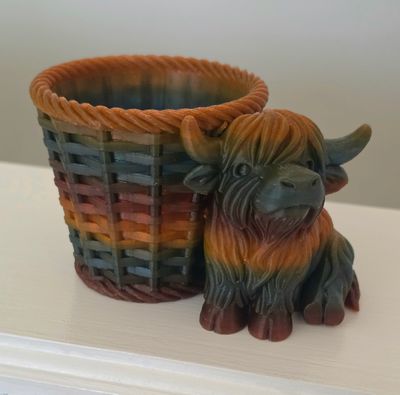 3D Cow Basket Pencil Holder