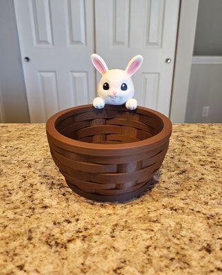 3D Bunny Brown Basket