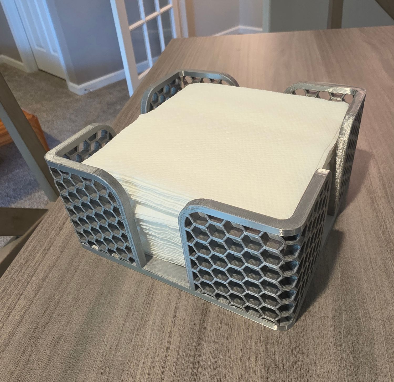 3D Napkin Holder Silver
