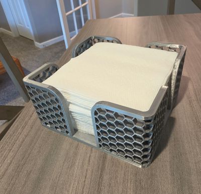 3D Napkin Holder Silver