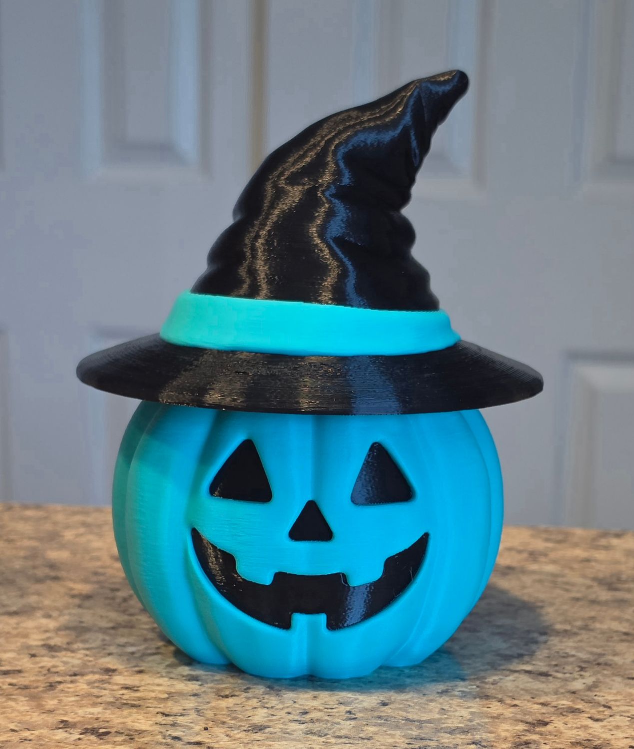 3D Mint Pumpkin Witch Container
