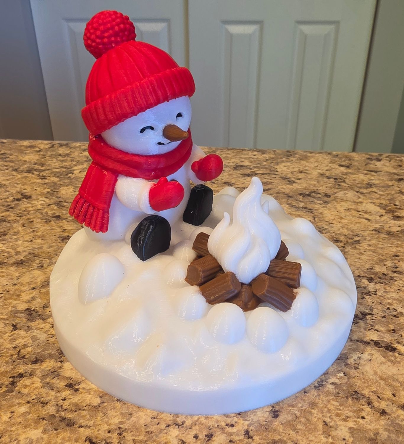 3D Snowman Campfire Tealight Holder