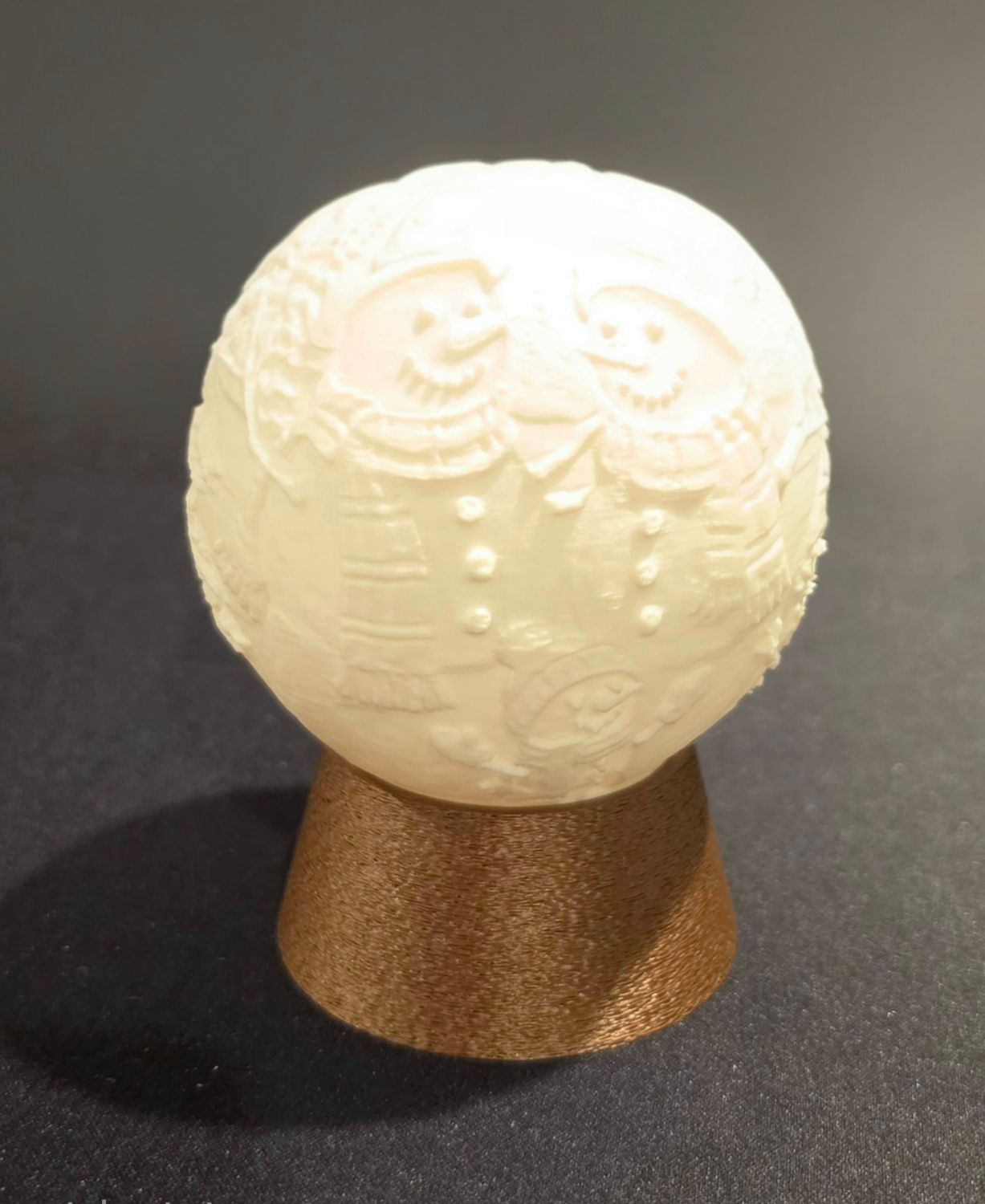 3D Lithophane Snowman Globe