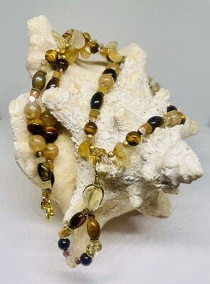 Citrine and Tigers Eye Necklace