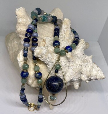 Lapis Lazuli Tear Drop Necklace