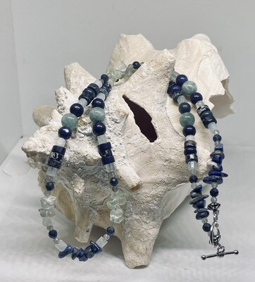 Simple Strand Lapis and Sodalite Necklace