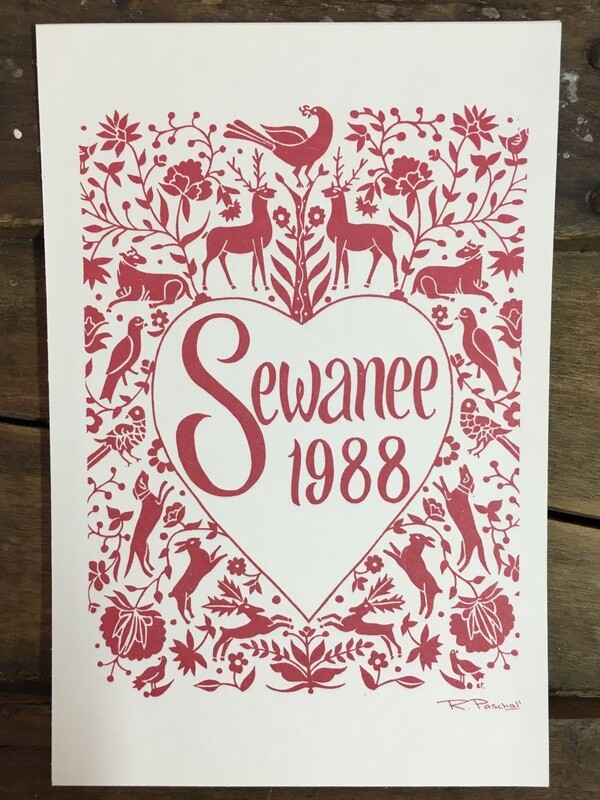 Sewanee 1988 Angel Post Card by Rosie Paschall