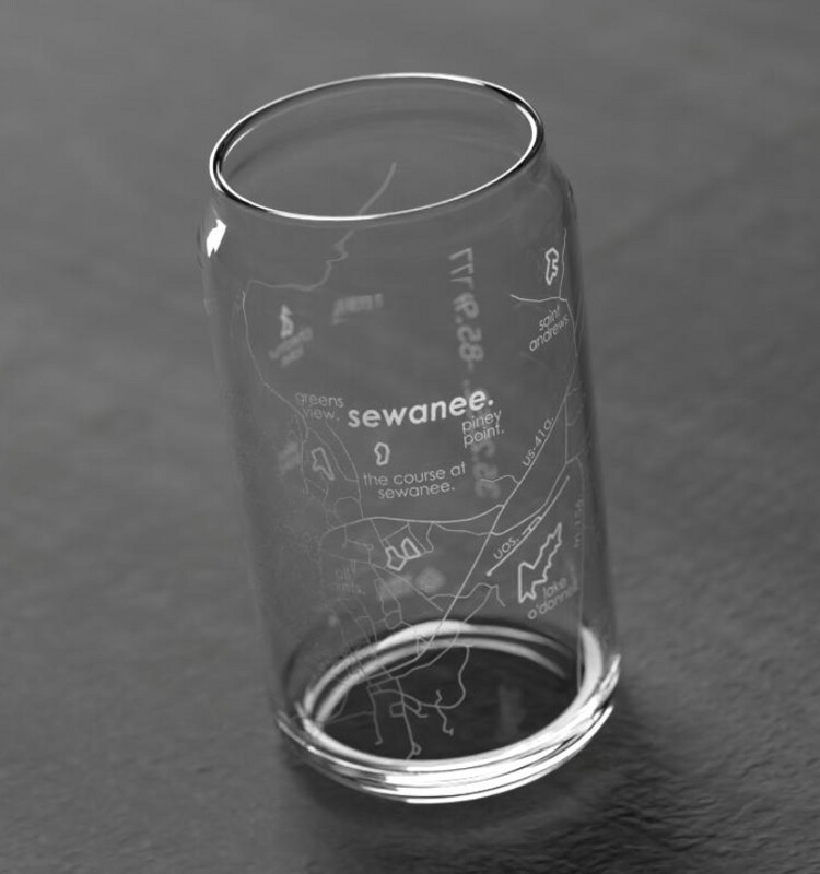 Sewanee Map Glass Can shape