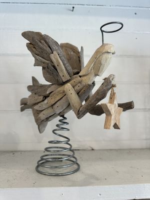 Handmade driftwood Angel tree topper