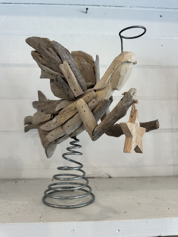 Handmade driftwood Angel tree topper