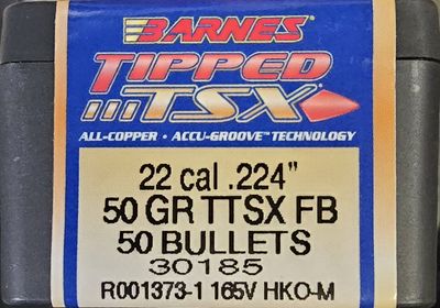 Barnes Tipped TSX 22 Cal. .224 50 Gr. TTSX FB 50 Bullets