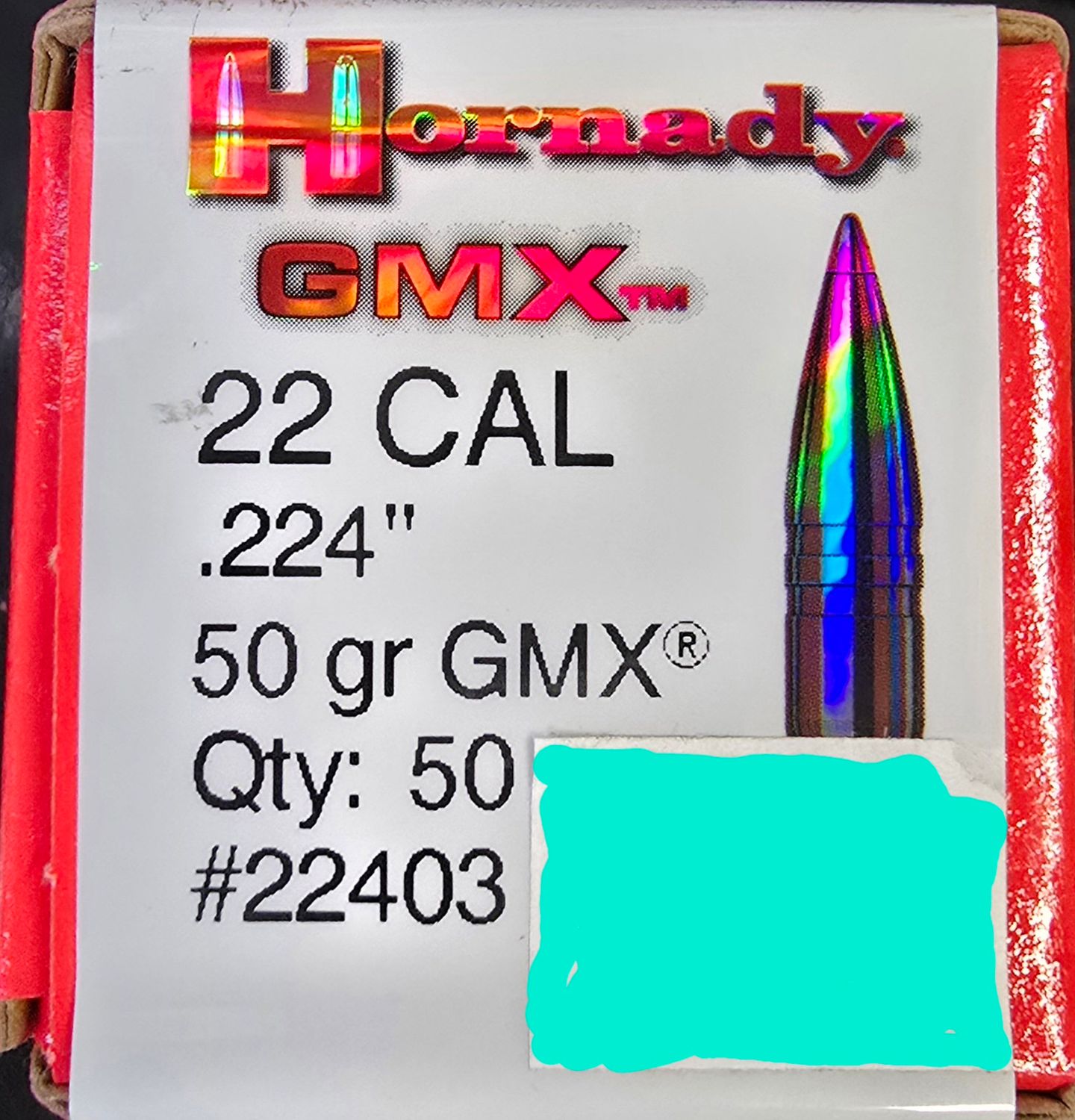 Hornady 22 Cal. .224 50 Gr. GMX 50 Bullets