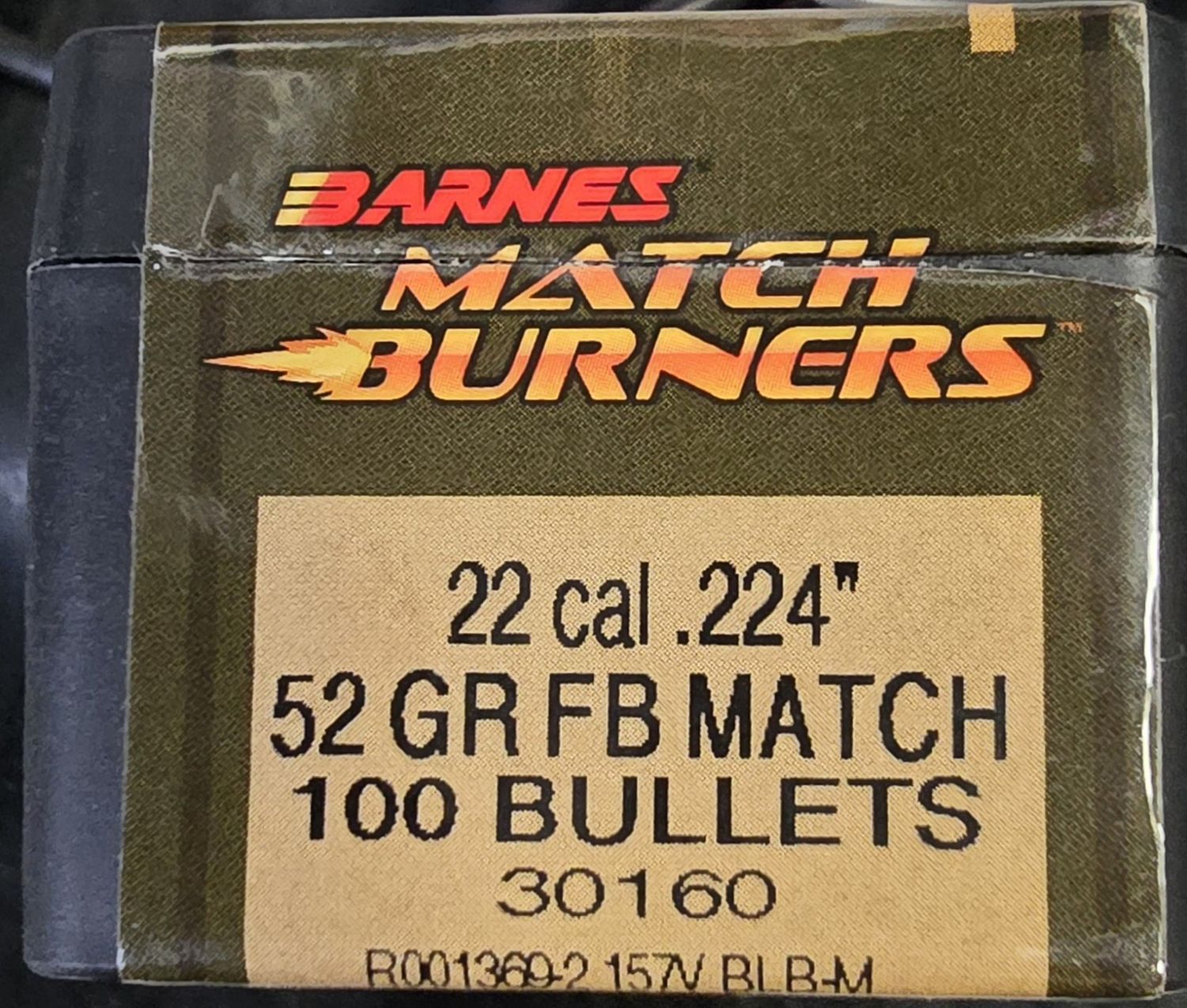 Barnes Match Burners 22 Cal. .224 52 Gr. FB Match 100 Bullets
