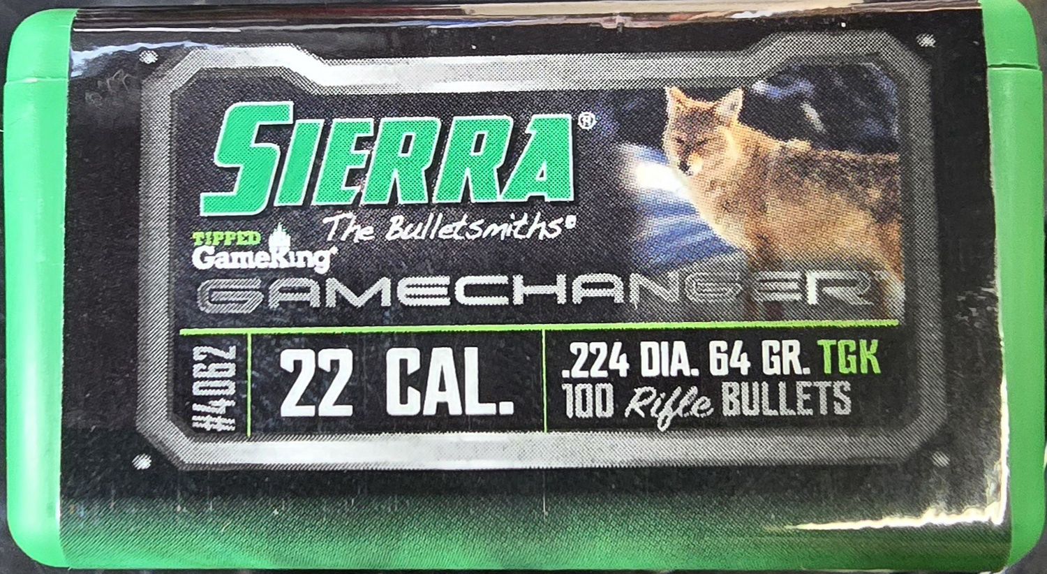 Sierra Tipped Gameking Gamechanger 22 Cal. .224 Dia. Gr. TGK 100 Bullets