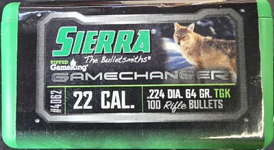 Sierra Tipped Gameking Gamechanger 22 Cal. .224 Dia. Gr. TGK 100 Bullets