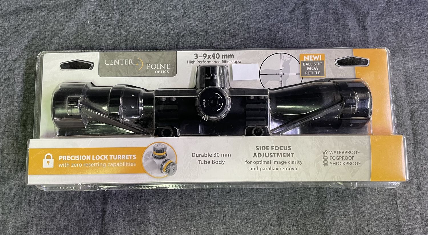 Center Point 3-9x40 Ballistic MOA Reticle