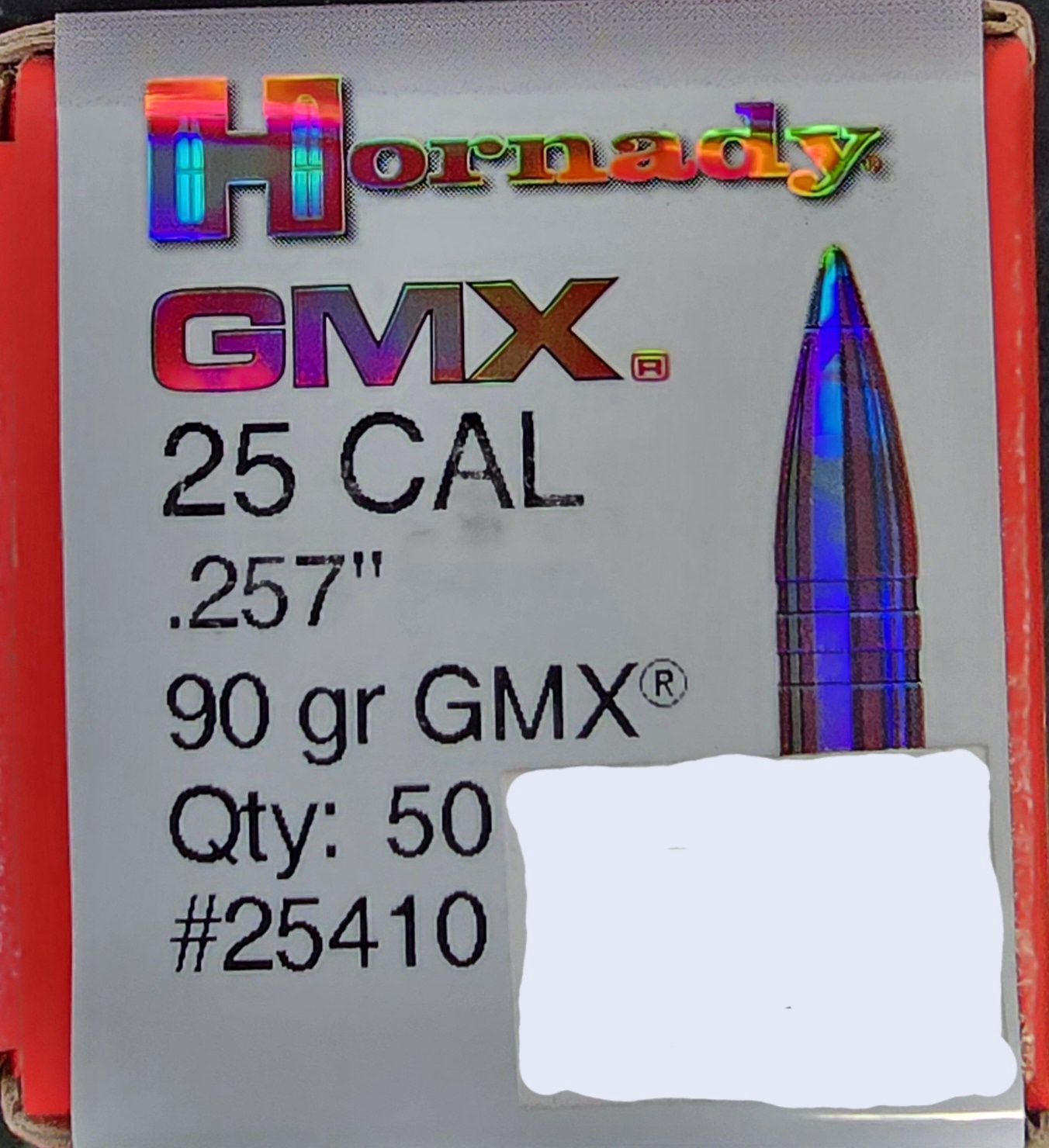 Hornady GMX 25 Cal. .257 90 Gr. 50 Bullets