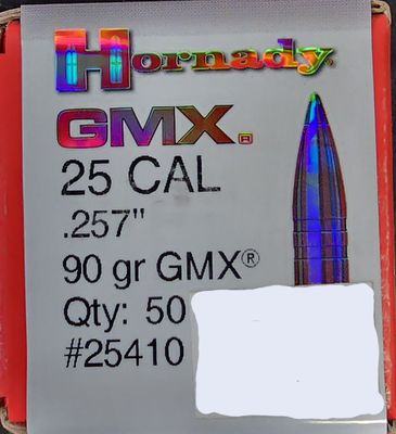 Hornady GMX 25 Cal. .257 90 Gr. 50 Bullets