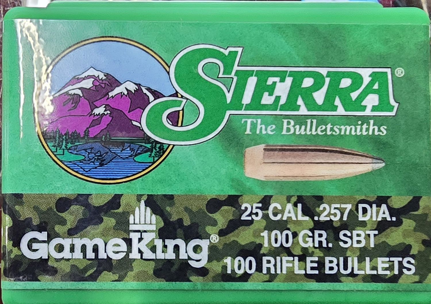 Sierra GameKing 25 Cal. .257 Dia. 100 Gr. SBT 100 Bullets