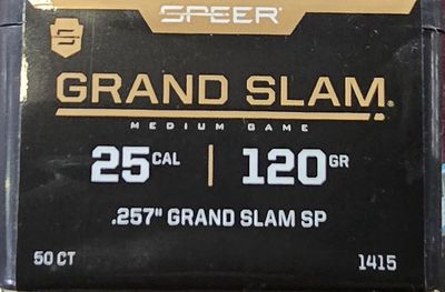 Speer Grand Slam 25 Cal. 120 Gr. .257 SP 50 Bullets