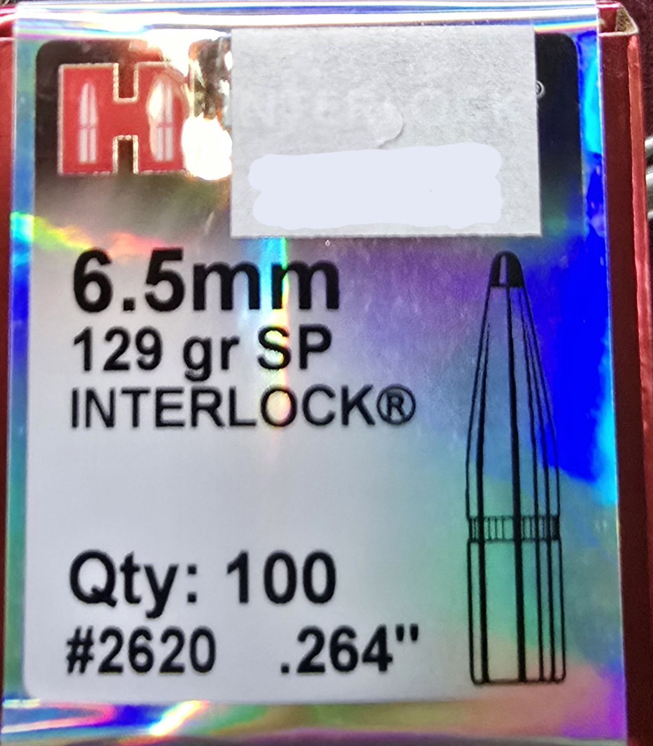 Hornady 6.5 mm .264 129 Gr. SP Interlock 100 Bullets