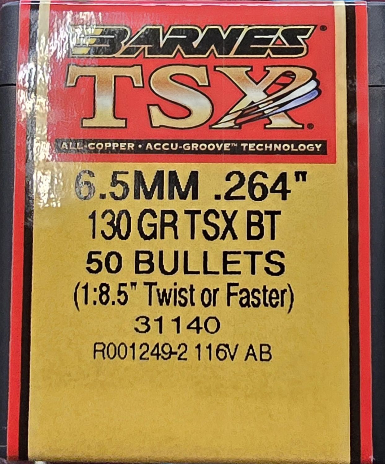 Barnes TSX 6.5 mm .264 130 Gr. BT 50 Bullets