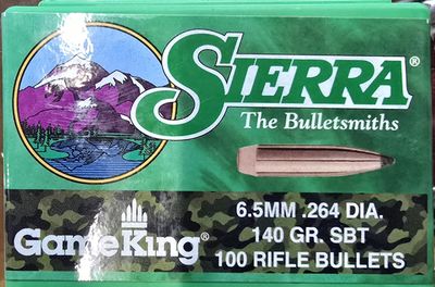 Sierra GameKing 6.5 mm .264 Dia. 140 gr. 100 Bullets