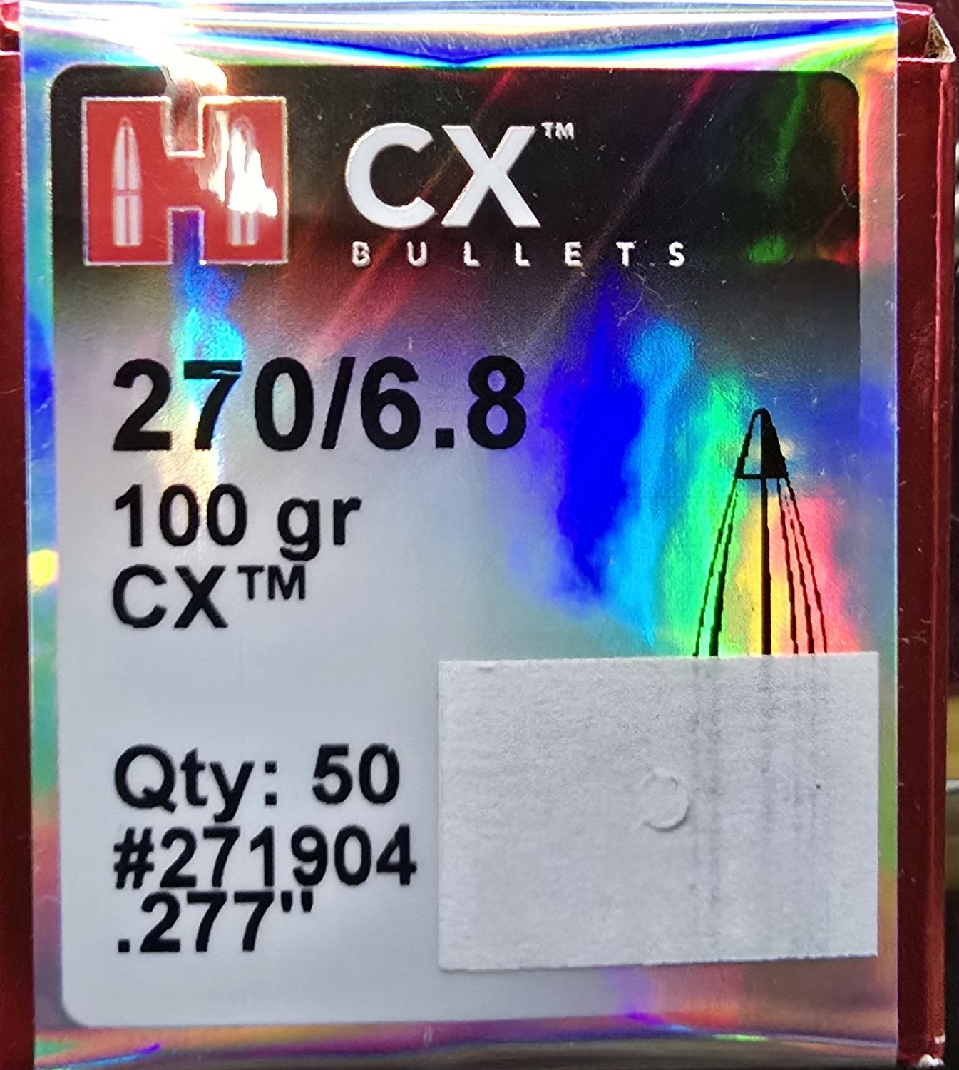 Hornady CX 270 Cal. 6.8mm .277 100 Gr. 50 Bullets