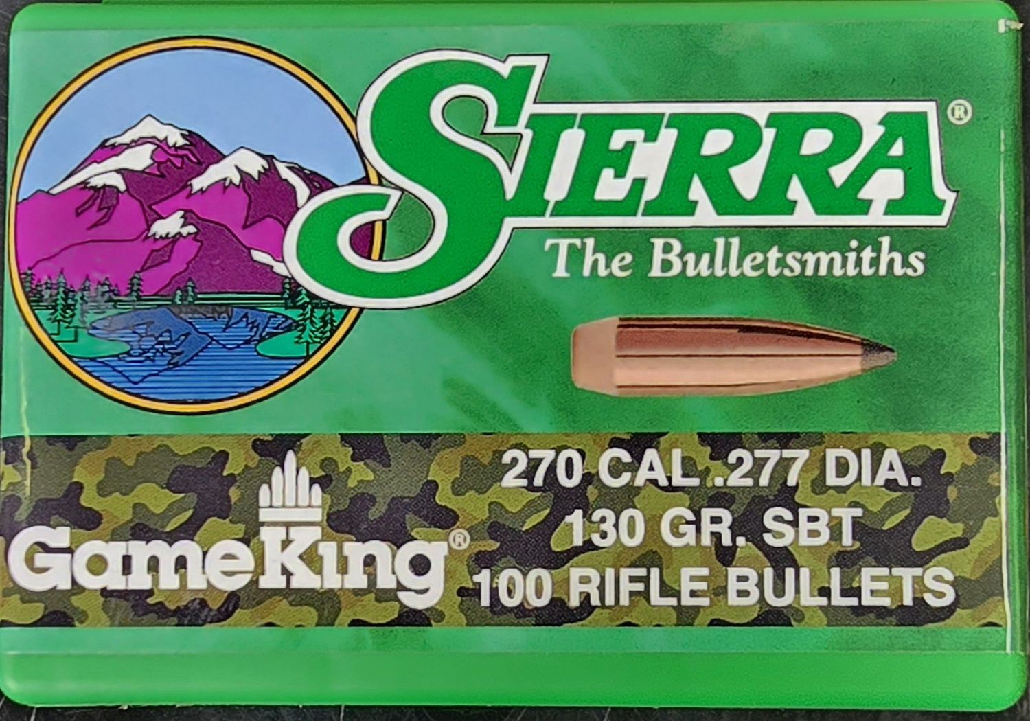 Sierra GameKing 270 .277 Dia. 130 Gr. SBT 100 Bullets