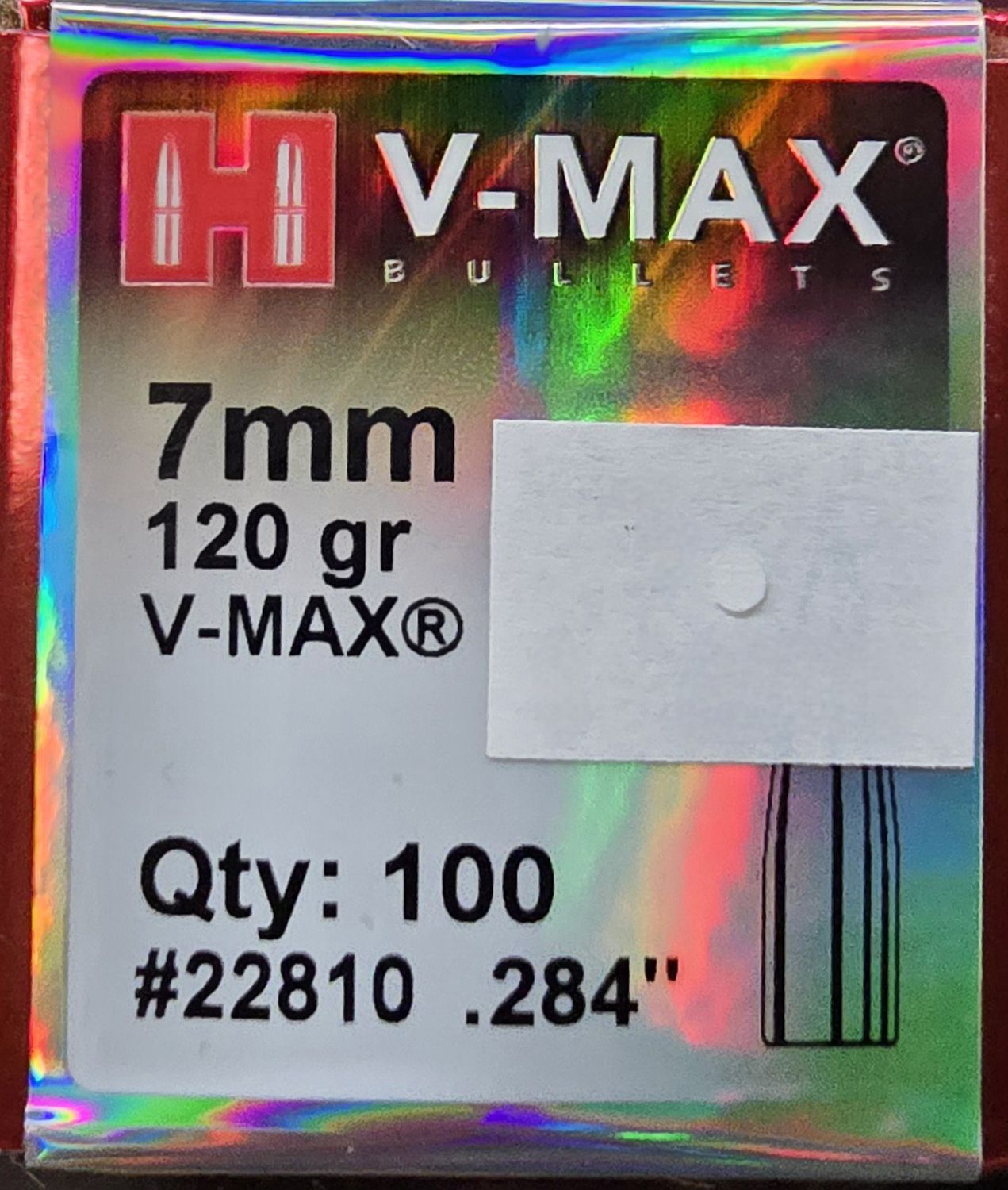 Hornady V-Max 7mm 120 Gr. .284 100 Bullets