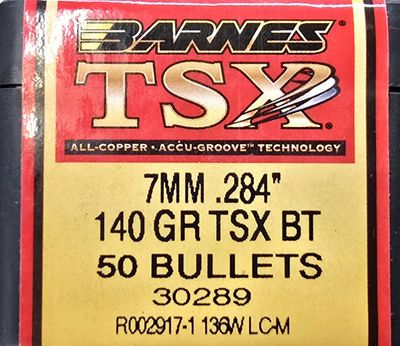 Barnes 7mm .284 140 Gr. TSX BT 50 Ct.