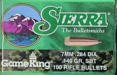 Sierra 7mm .284 140 Gr. GameKing SBT 100 Ct.
