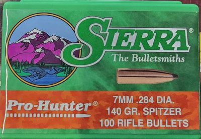 Sierra 7mm .284 140 Gr. Pro-Hunter Spitzer 100 Ct.