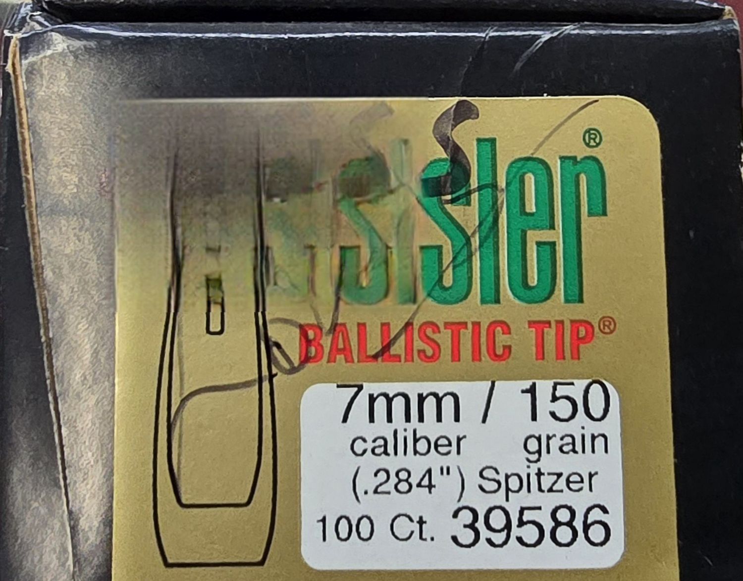 Nosler Ballistic Tip 7mm 150 Gr. .284 Spitzer 100 Bullets