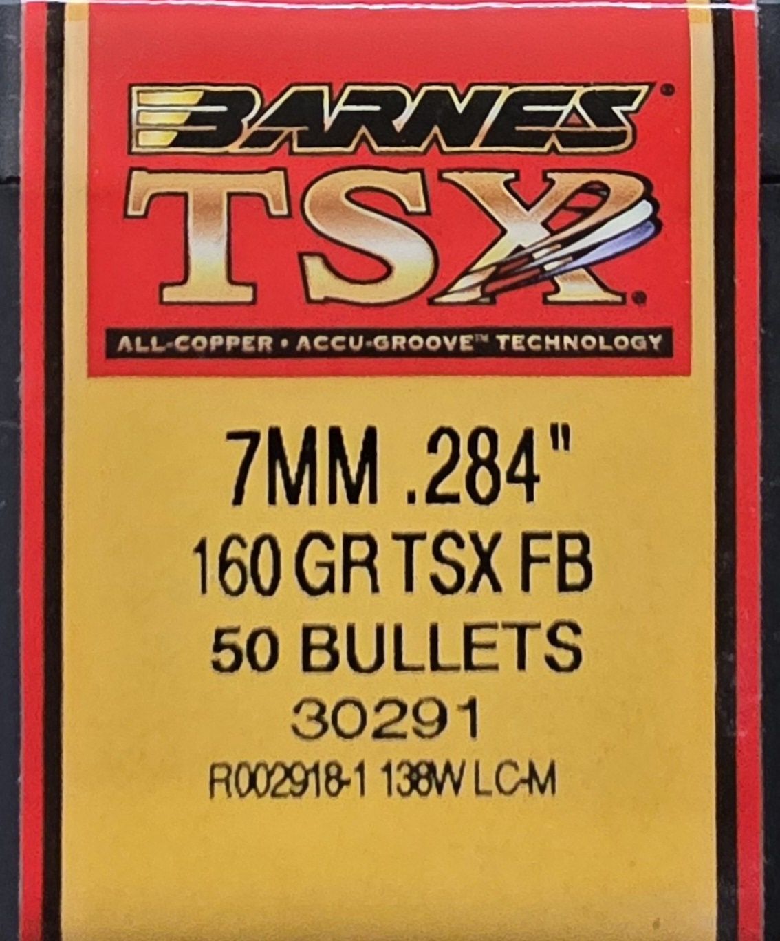 Barnes TSX 7mm .284 160 gr. FB 50 Bullets