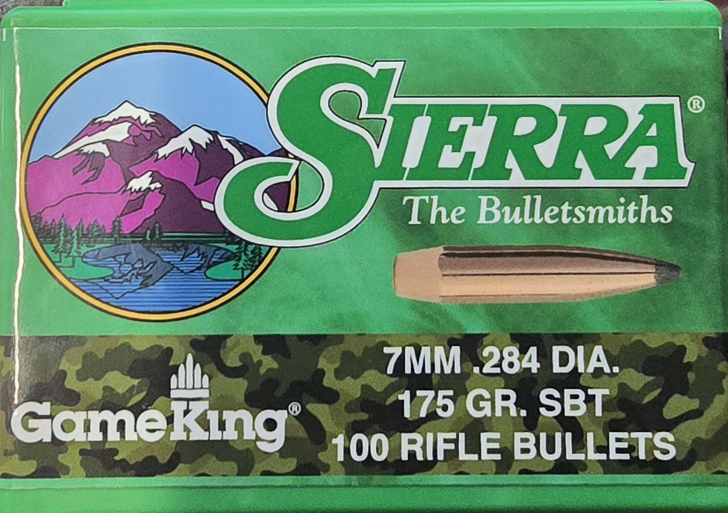 Sierra GameKing 7mm .284. 175 Gr. SBT 100 Bullets