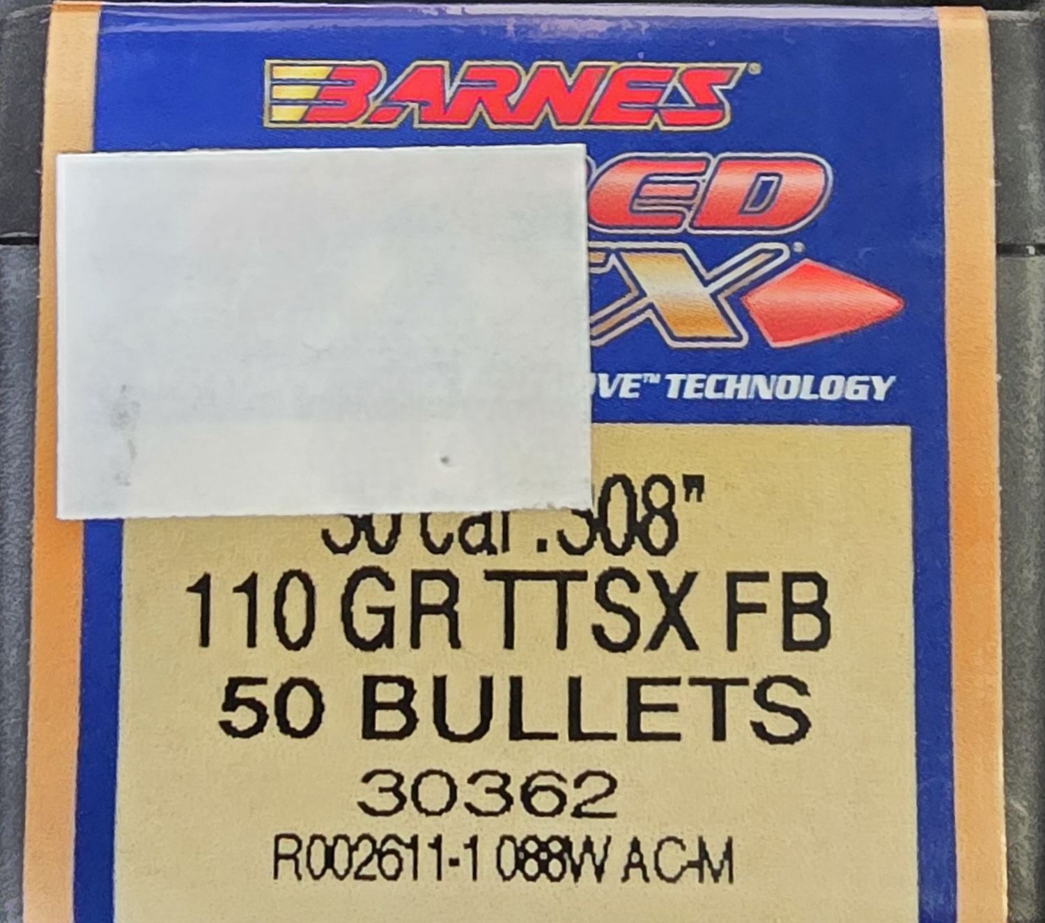 Barnes TSX 30 Cal. .308 110 Gr. FB 50 Bullets