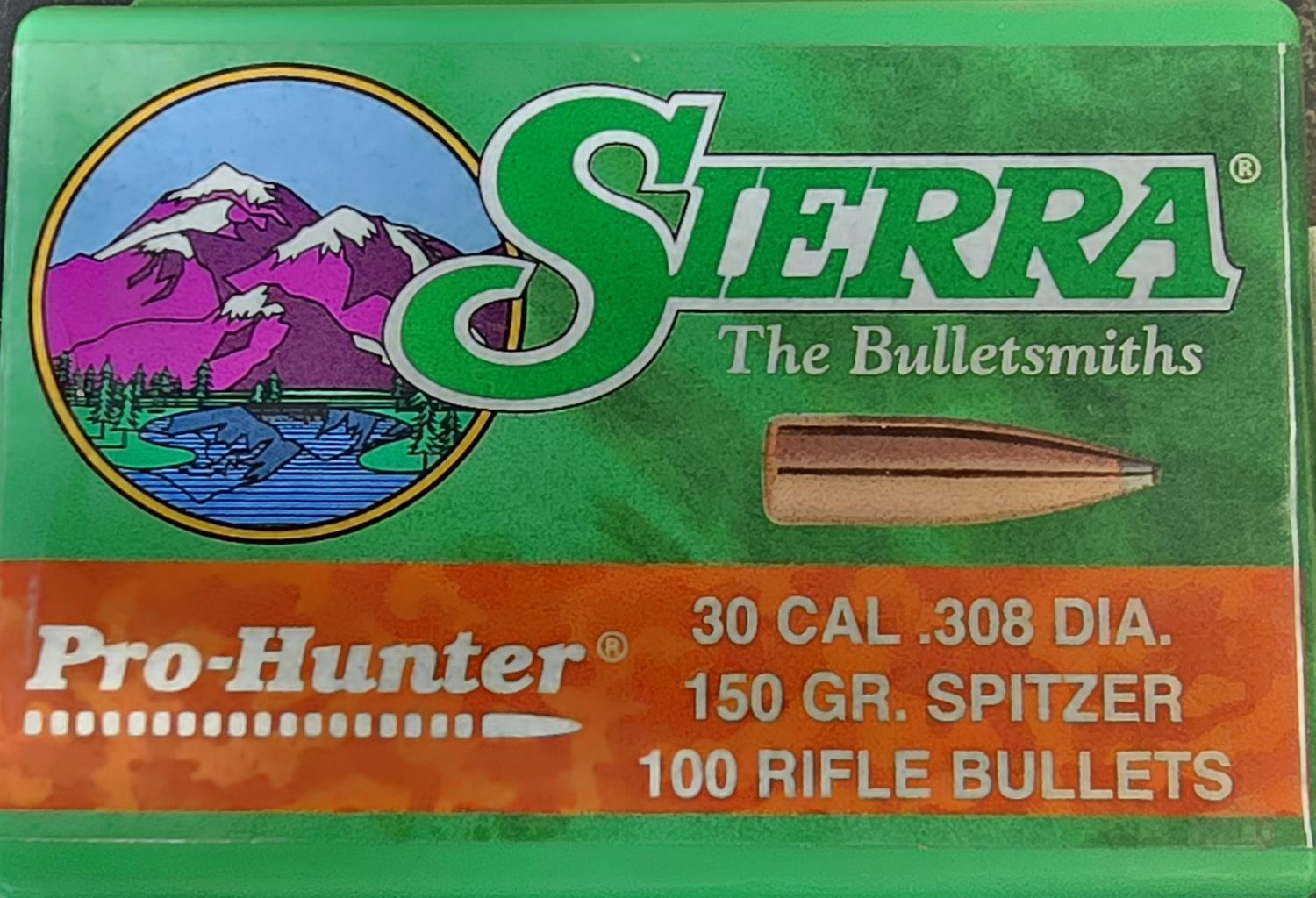 Sierra Pro-Hunter 30 Cal. .308 Dia. 150 Gr. Spitzer 100 Bullets