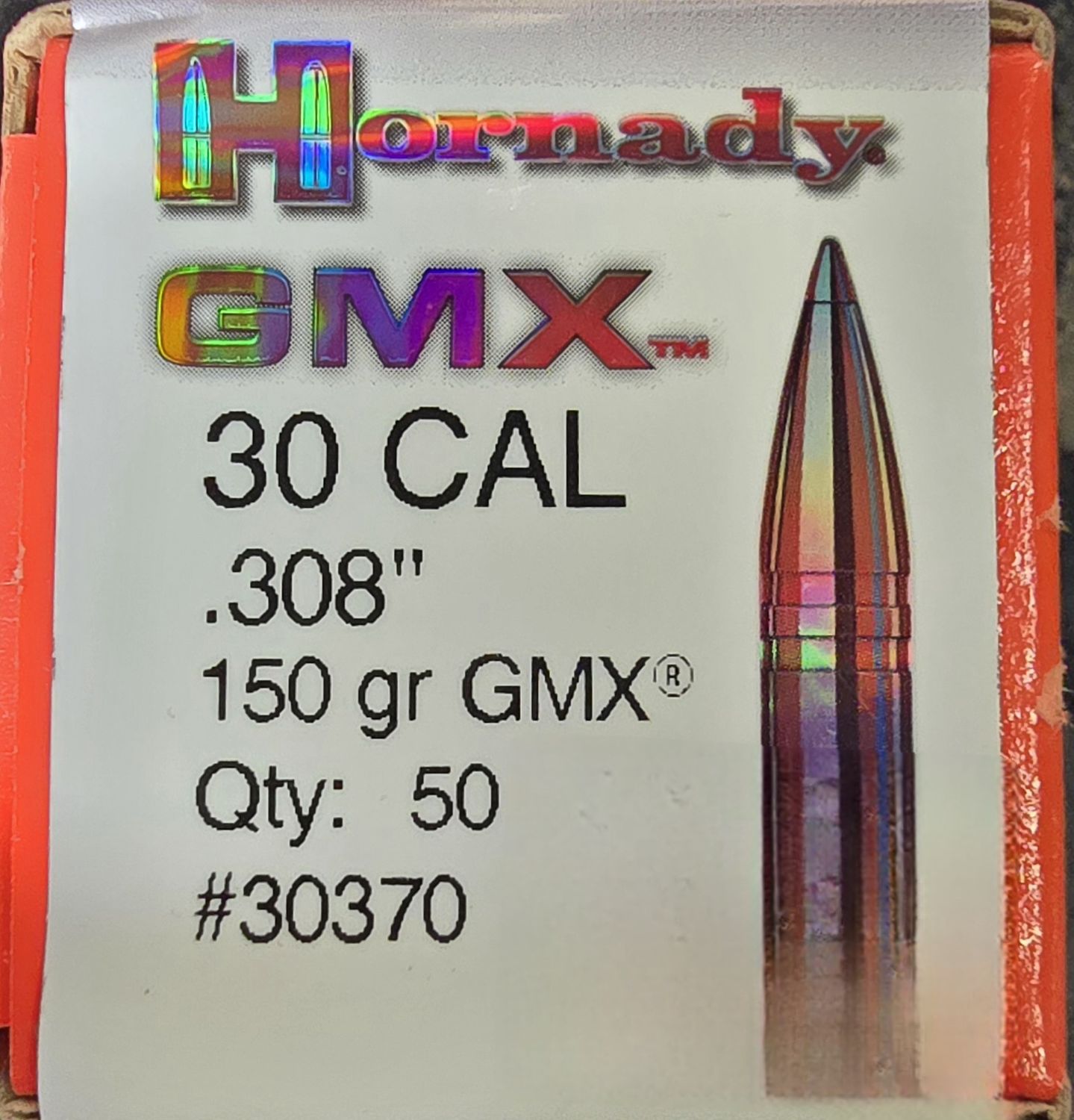 Hornady GMX 30 Cal .308 150 Gr. GMX 50 Bullets
