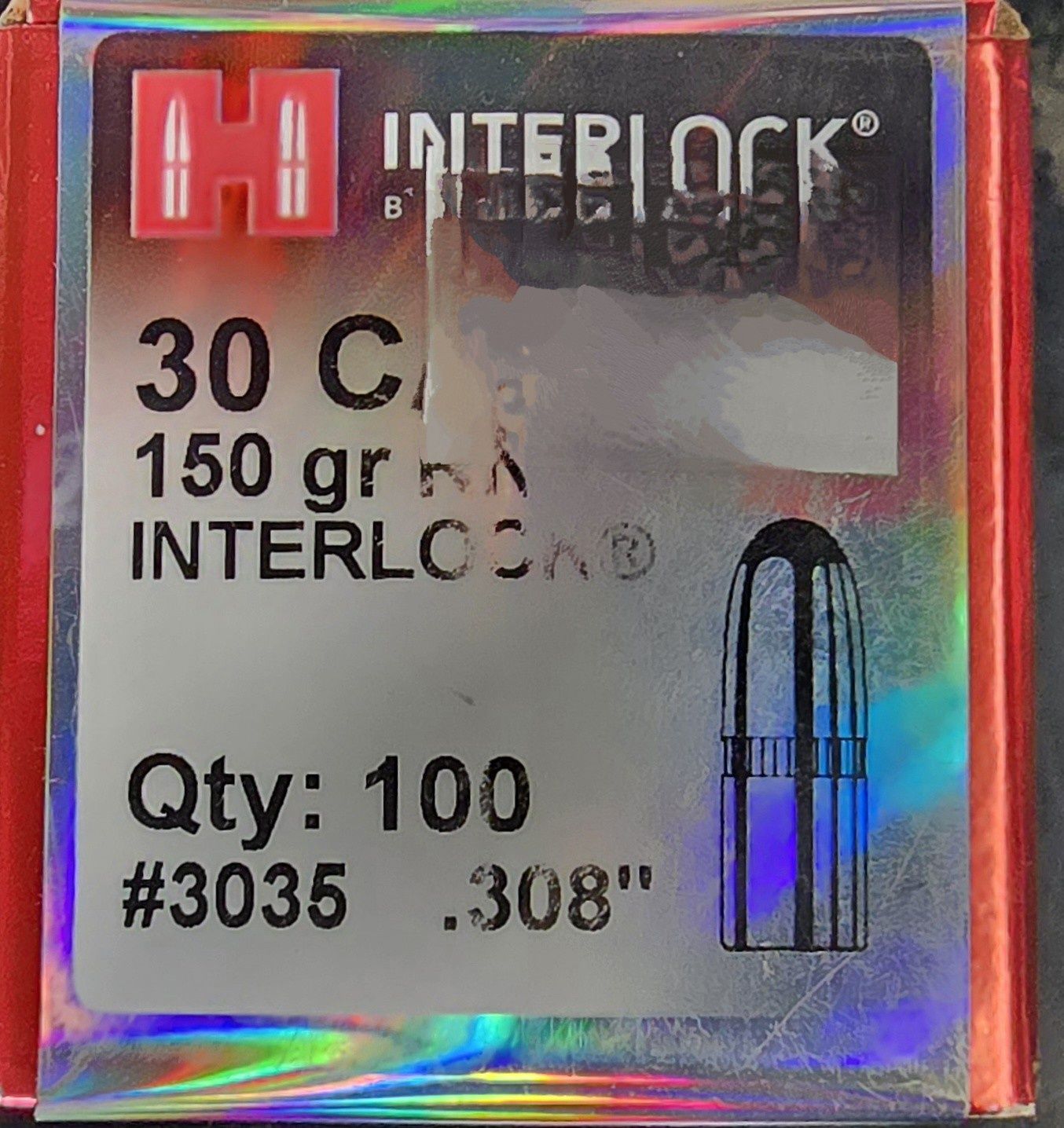 Hornady Interlock 30 Cal. .308 150 Grain 100 Bullets