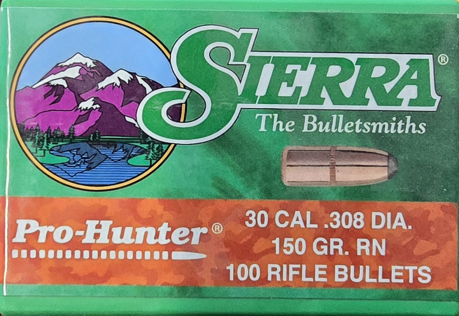 Sierra Pro-Hunter 30 Cal. .308 150 Gr. RN 100 Bullets
