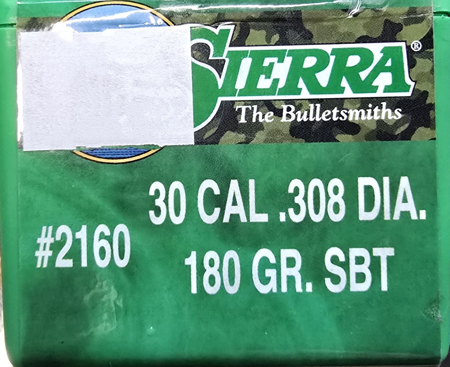 Sierra GameKing 30 Cal. .308 Dia. 180 Gr. SBT 100 Bullets