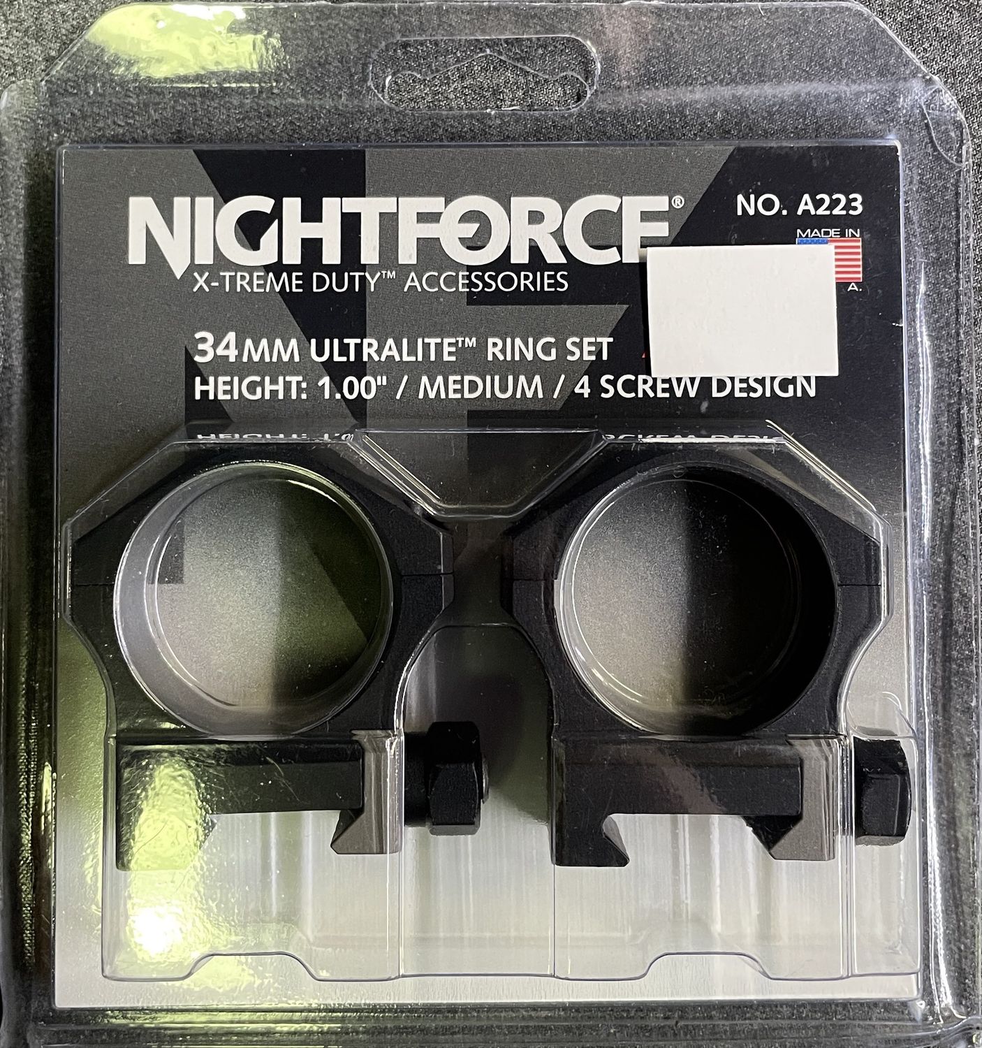 Nightforce Ultralite 34mm Rings Medium