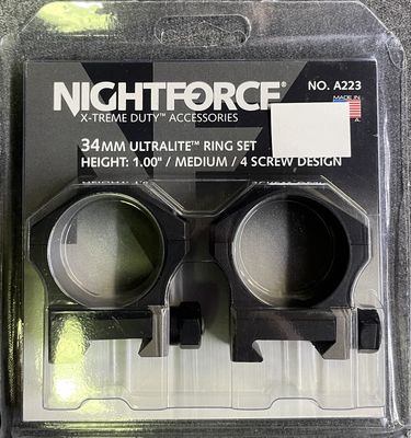 Nightforce Ultralite 34mm Rings Medium