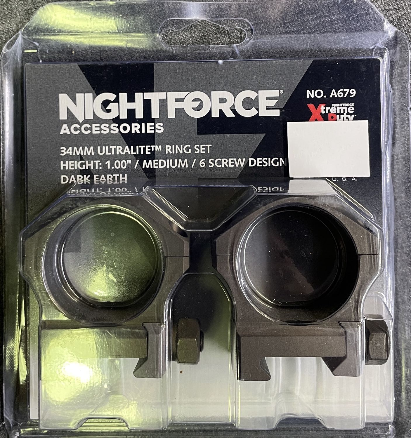Nightforce 34mm Ultralite Rings Medium 6 Screw FDE
