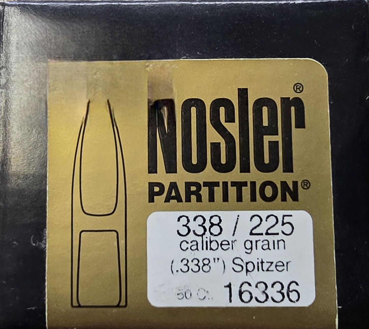 Nosler Partition 338 Cal. .338 Dia. 225 Gr. Spitzer 50 Bullets