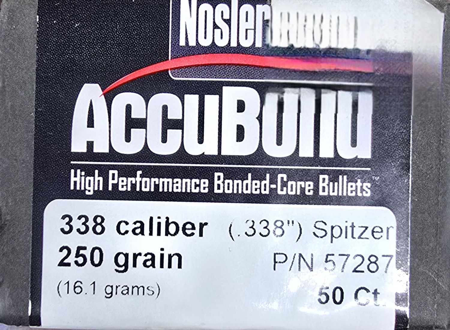 Nosler AccuBond 338 Cal. .338 Dia. 250 Gr. Spitzer 50 Bullets